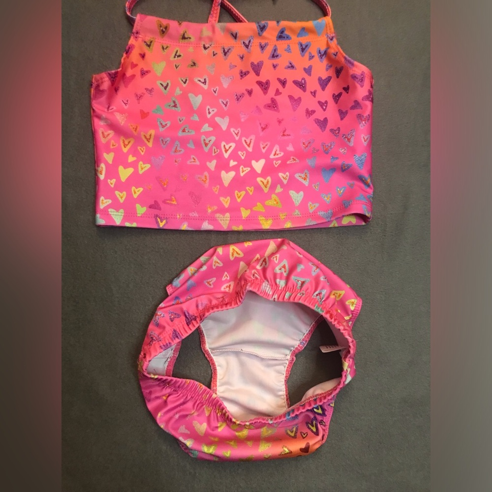 NWT Girls Heart Printed Bikini - Picture 8 of 9
